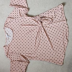 Elle Peach and Black Flowered Wrap Top - XL